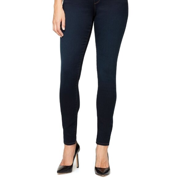 Gloria Vanderbilt Womens Avery Denim Pull On Skinny Jeans Size 6 Dark Blue - Picture 1 of 3